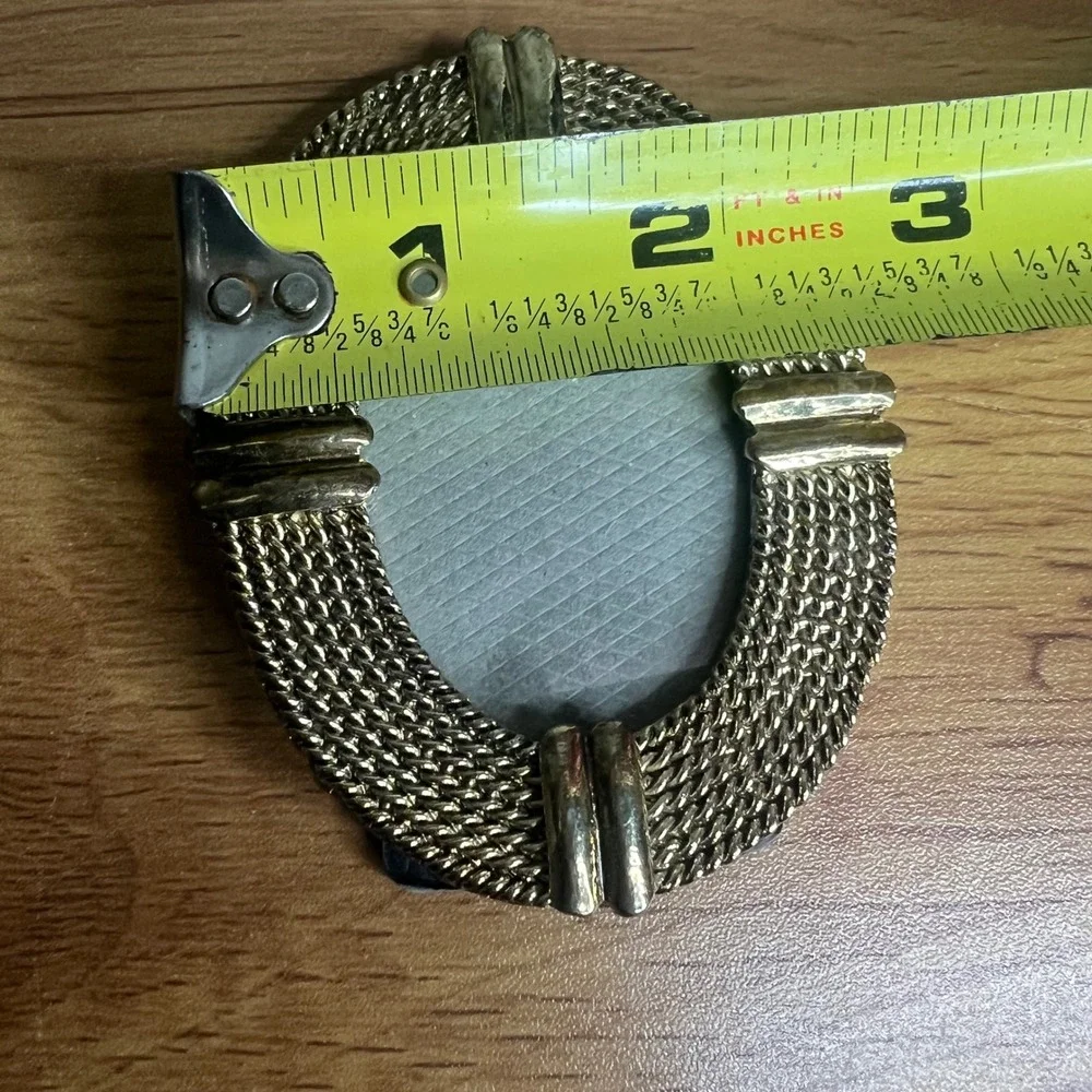 Vtg Barron Miniature Oval Picture Frame Gold Tone Rope Texture Hollywood Regency
